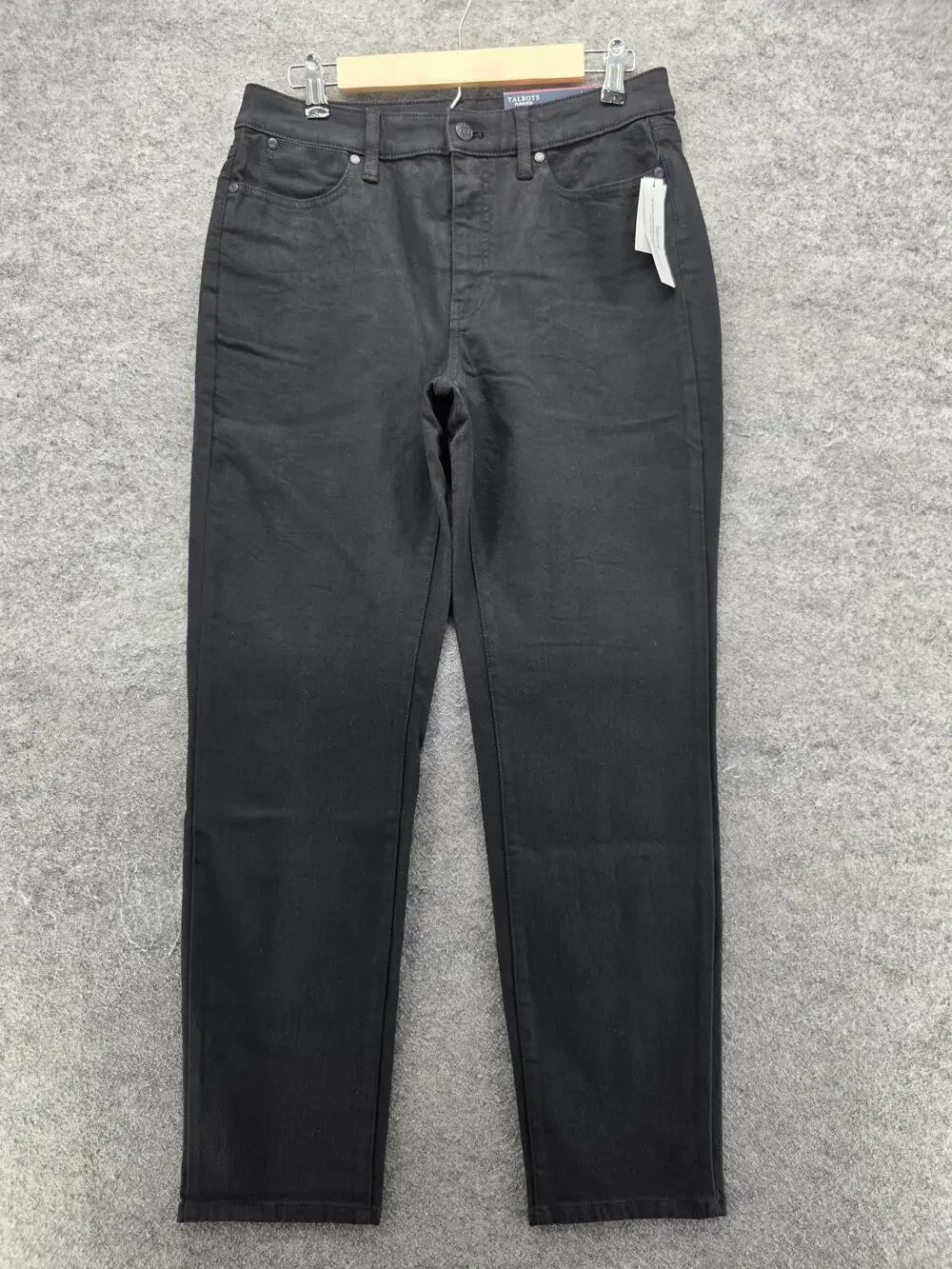Talbots Jeans Womens 8 Black Slim Ankle Curvy Slimming Stretch 28 Inseam